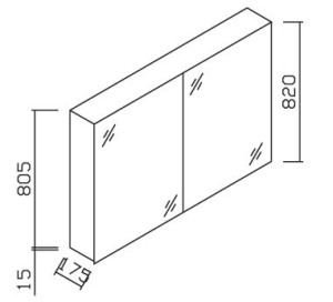 ALKE SPIEGELKAST STANDAARD MET 2 DRAAIDEUREN ZONDER VERLICHTING 80 cm H 80.5 cm XX297WH80K..