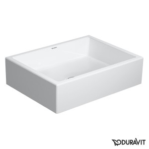 DURAVIT VERO AIR OPBOUWWASTAFEL ONDERKANT GESLEPEN 50 x 38 cm ZONDER KRAANVLAK EN OVERLOOP WIT 2351500000