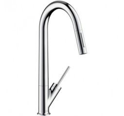 HANSGROHE AXOR STARCK KEUKEN EENGREEPSMENGKRAAN MET UITTREKBARE HANDDOUCHE CHROOM 10821000