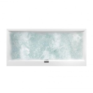 VILLEROY & BOCH SQUARO EDGE 12 LIGBAD RECHTHOEK QUARYL 190 x 90 cm WIT MET HYDROPOOLSYSTEEM COMFORT INCL WATERTOEVOER UHC190SQE2B2V01