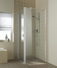 KERMI RAYA ZIJWAND 80 cm H 200 cm ZILVER HOOGGLANS HELDER GLAS EN KERMICLEAN RATWD08020VPK