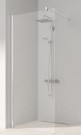 KERMI PEGA WALK-IN WALL DOUCHEWAND MET STABILISATIESTANG 90° MAATWERK B 145-155 cm H 145-200 cm PROFIELEN SOFT ZWART HELDER GLAS PETWF.....3AK