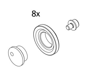 KERMI IBIZA/NOVA SET VAN 8 WIELTJES VOOR SCHUIFDEUR ST2 EN HOEKINSTAP ED2 2533577