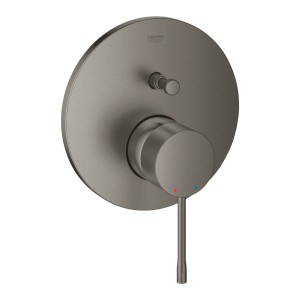 GROHE ESSENCE SMARTBOX AFWERKSET ROND VOOR DOUCHE INBOUW EENGREEPSMENGKRAAN MET 2 UITGANGEN MET OMSTELLER BRUSHED HARD GRAPHITE 24058 AL1