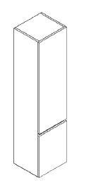 ASSENTI MILLESIME HOGE KOLOMKAST MET 2 DEUREN LINKSDRAAIEND 45 cm D 35 cm H 171 cm GREEPLOOS MET TIP-ON MELAMINE PRIJSGROEP 1 ML.HK.0450.2L