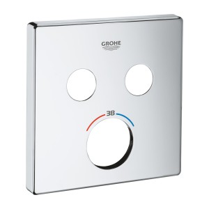 GROHE SMARTCONTROL AFDEKROZET ALLEEN VOOR INBOUWTHERMOSTAAT MET 2 UITGANGEN VIERKANT CHROOM 49039 000