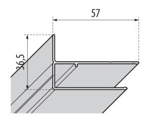 NOVELLINI ZEPHYROS EN LUNES 2.0 VERBREDINGSPROFIEL 15 mm H 195 cm CHROOM P05BHCST-K