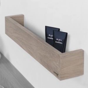 LOOOX WOODEN SHELF BOX EIKEN PLANCHET MET BODEMPLAAT 60 x 10 x 10 cm EIKEN OLD GREY - MAT ZWART WSHBOX60MZ