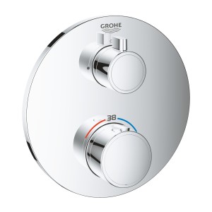 GROHE GROHTHERM SMARTBOX AFWERKSET ROND VOOR DOUCHE INBOUWTHERMOSTAAT MET 1 UITGANG MET AFSLUITKRAAN CHROOM 24075 000