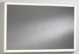 VIKA ZWEVENDE SPIEGEL IN WITTE KADER MET RONDOM LED-VERLICHTING 120 cm H 70 cm SPLW.120