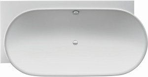 DURAVIT LUV LIGBAD HOEK LINKS MET NAADLOZE OMMANTELING EN FRAME DURASOLID 185 x 95 cm WIT MET BADRANDBORING 700431000000000