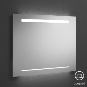 BURGBAD YUMO LICHTSPIEGEL MET HORIZONTALE LEDVERLICHTING BOVEN EN ONDER DIMBAAR 4250K 80 x 64 x 2.5 cm SIHH080PN453