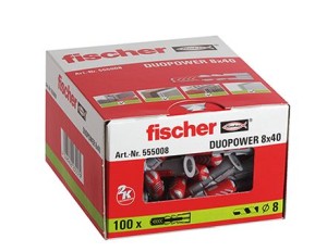 FISCHER DUOPOWER NYLON PLUG 8 x 40 mm - prijs per doos van 100 stuks