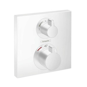 HANSGROHE ECOSTAT SQUARE AFWERKSET VOOR INBOUWTHERMOSTAAT MET 2 UITGANGEN MAT WIT 15714700