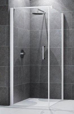 NOVELLINI GIADA G+F VASTE WAND 72-75 cm H 195 cm ZILVER PROFIELEN HELDER GLAS GIADNF72-1B