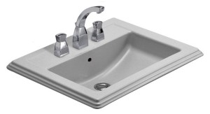 VILLEROY & BOCH HOMMAGE INBOUWWASTAFEL MET OVERLOOP EN 2 KRAANGATEN 63 x 52.5 cm WIT MET CERAMICPLUS 7102A1R1