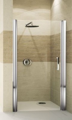 NOVELLINI GIADA 1B DRAAIDEUR 66-69 cm H 195 cm LINKS ZILVER PROFIELEN HELDER GLAS GIADN1B66-S-1B