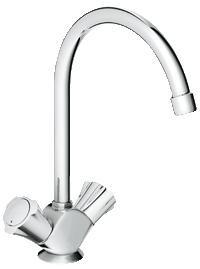 GROHE COSTA L KEUKEN TWEEGREEPSMENGKRAAN MET HOGE UITLOOP 360° DRAAIBAAR CHROOM 31831 001