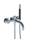 VOLA MONOKNOP INBOUW BADMENGKRAAN MET BADUITLOOP, HANDDOUCHE EN HOUDER INOX GEBORSTELD 2141DT8-40