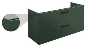 DETREMMERIE NO LIMIT DELUXE ONDERBOUWKAST MET 2 LADES IN  VERSTEK MET HANDGREEP 80 cm D 45 cm H 59 cm MAT GELAKT DL45M2LT080/../.