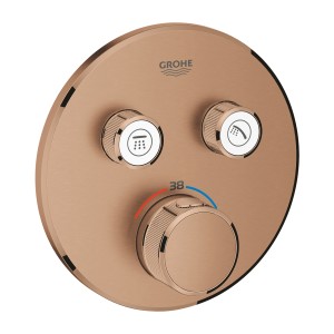 GROHE GROHTHERM SMARTCONTROL AFWERKSET ROND VOOR INBOUWTHERMOSTAAT MET 2 UITGANGEN BRUSHED WARM SUNSET 29119 DL0