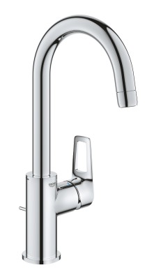 GROHE BAULOOP WASTAFEL EENGREEPSMENGKRAAN L-SIZE ECOJOY MET DRAAIBARE BUISUITLOOP EN MET AUTOMATISCHE AFLOOPGARNITUUR CHROOM 23763 001