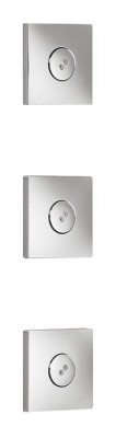 TRES SET VAN 3 INBOUW JETS VOOR HYDROMASSAGE IN DOUCHE 80 x 80 mm ASAFSTAND 154 mm CHROOM 299.515.06