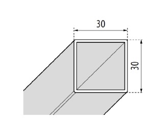 NOVELLINI BLOKPROFIEL 3 x 3 cm H 200 cm ZILVER MATCHROOM P30X3002-B