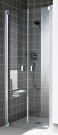 KERMI RAYA 2-DELIGE KLAPDEUR 79.3 - 85.3 cm H 200 cm ZILVER HOOGGLANS HELDER GLAS MET KERMICLEAN RAPTD08320VPK