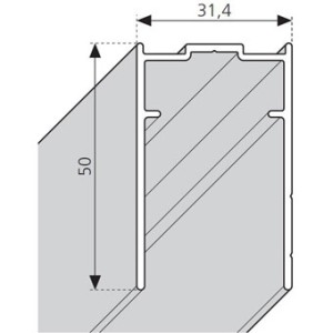 NOVELLINI YOUNG 2.0 VERBREDINGSPROFIEL 5 cm H 200 cm MAT ZWART P05Y2ST2-H