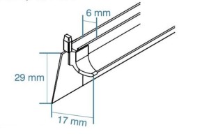 KINEDO SPATWATERDICHTING VOOR DRAAIDEUR GLAS 6 mm L 1.155 m 50KI-JOI145