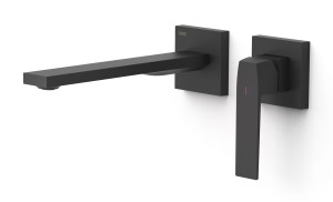 TRES SLIM EXCLUSIVE WASTAFEL EENGREEPSMENGKRAAN WANDMODEL MET UITLOOP 24 cm MAT ZWART 202.300.02NM