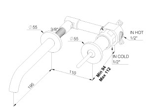 RVB PLUG INBOUWDEEL VOOR WASTAFEL EENGREEPSMENGKRAAN WANDMODEL 4570.00.50.INT