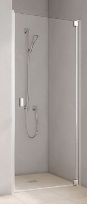 KERMI RAYA DRAAIDEUR NAAR BINNEN EN BUITEN TE OPENEN RECHTS 98 cm H 200 cm ZILVER HOOGGLANS HELDER GLAS KERMICLEAN RA1WR09820VPK