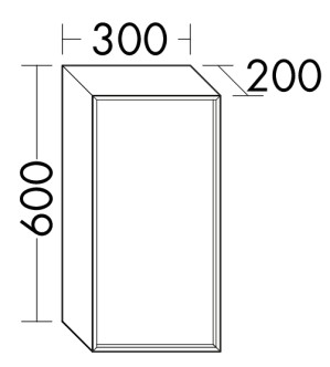 BURGBAD MAX HANGKAST MET DRAAIDEUR 30cm x 60cm x 20 cm OSKC030