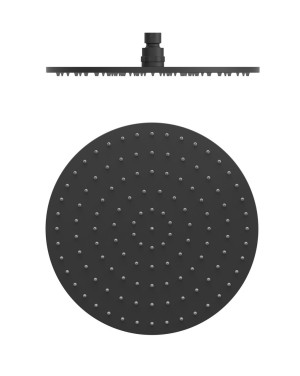 TRES ANTIKALK REGEN HOOFDDOUCHE ROND MESSING MET KOGELGEWRICHT DIA 30 cm MAT ZWART 1.34.137.30.NM