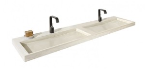 DETREMMERIE WASTAFEL 221 MET 2 WASKOMMEN 160.5 x 46 cm BETON LIGHT 45BTLR1602T1