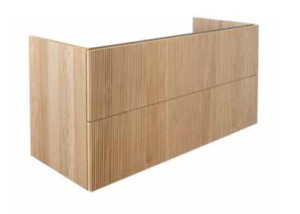 DETREMMERIE WOOD ONDERBOUWKAST MET 4 LADEN GREEPLOOS 160 cm H 59 cm D 45 cm FRONT LATJES MASSIEF EN ZIJDEN FINEER WO45F2LD080L/..