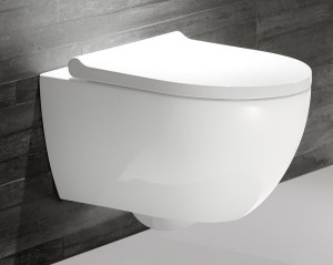 GEBERIT ACANTO WANDTOILET RIMFREE ZONDER SPOELRAND MET TURBOFLUSH PACK MET TOILETZITTING  WIT 502.718.00.1