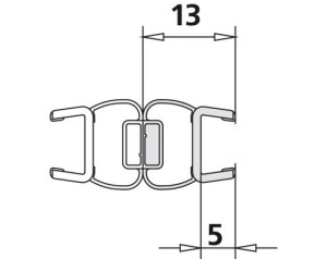 KERMI MAGNEETPROFIEL VOOR PASA 1237 MAATWERK HOOGTE 2200 mm