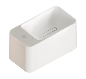 DZIGN STONE ICONIC HANDENWASSER MET 1 KRAANGAT 42.2 x 22 x 22.1 cm ZONDER UITFREZING WIT IC.SS.0422.H.ZF