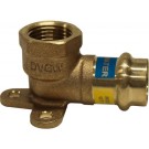 EFFEBI PRESS UNICO BRONS MUURPLAAT VOOR WATER EN GAS 1/2"F x 15 mm RKF471V041500