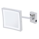 GEESA MIRROR SCHEERSPIEGEL 2 ARMEN, LED VERLICHTING 5 MAAL VERGROTEND VIERKANT 21.3 x 21.3 cm CHROOM 1099