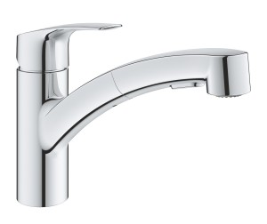 GROHE EUROSMART KEUKEN EENGREEPSMENGKRAAN MET UITTREKBARE DUAL SPRAY SPROEIER CHROOM 30305 001