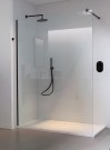 AQUACONCEPT WALL CONCEPT REEKS 210 ENKELVOUDIG VAST PANEEL TEGEN DE MUUR 120 cm H 200 cm BLINKENDE PROFIELEN TRANSPARANT VEILIGHEIDSGLAS 8 mm MET AQUACLEAN 210.002.000.011.101.109