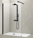 NOVELLINI KUADRA INLOOPDOUCHE 97-100 cm H 200 cm BRUSHED BLACK CHROME PROFIELEN HELDER GLAS KUADH100-1N