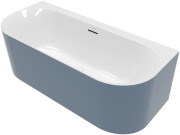 VILLEROY & BOCH LOOP & FRIENDS LIGBAD BACK-TO-WALL  180 x 80 cm DUO MET OVALE BINNENVORM BINNEN WIT BUITEN COLOUR ON DEMAND UBA180LOF9CSBCV-01-XX