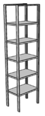 CERASA CARTABIANCA METALEN STRUCTUUR IN NICKEL FINISH MET 5 VASTE HOUTEN LEGPLANKEN 45 cm D 33 cm H 168 cm HH3 816 45 PRIJSGROEP 1