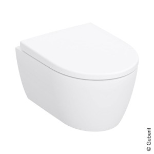 GEBERIT ICON COMPACT WANDTOILET RIMFREE ZONDER SPOELRAND PACK MET TOILETZITTING MET SOFTCLOSING EN MET QUICK RELEASE MAT WIT 502.381.JT1