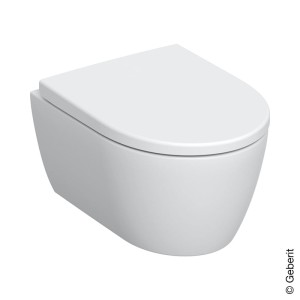 GEBERIT ICON COMPACT WANDTOILET RIMFREE ZONDER SPOELRAND PACK MET TOILETZITTING MET SOFTCLOSING EN MET QUICK RELEASE WIT 502.381.00.1